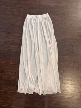 iHeartRaves Light Cream Flowy Maxi Skirt